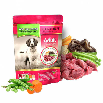 Picture of Natures Menu Dog Beef / Tripe Pouches 8 x 300g
