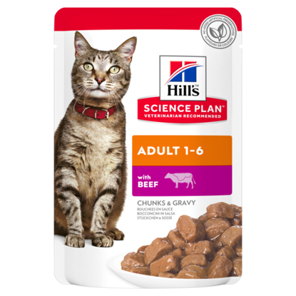 Picture of Hills Science Plan Adult Cat with Beef Pouch x  12 x 85g