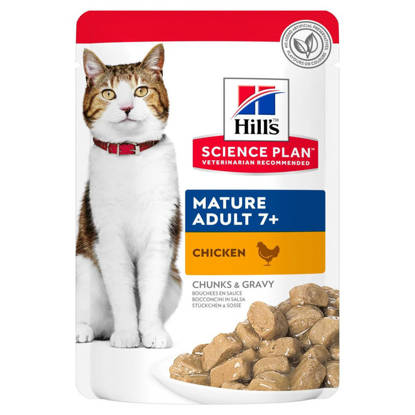 Picture of HILL'S SCIENCE PLAN Mature Adult 7+ Cat Food with Chicken pouches 12 x 85g