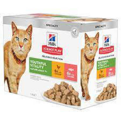 Picture of Hills Science Plan Adult Cat 7+ Youthful Vitality  pouches 12 x 85g