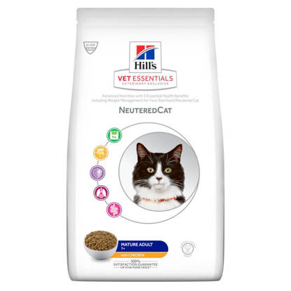 Picture of Hill's Vet Essentials Neutered Mature Adult 7+ Cat Food with Chicken 1.5kg