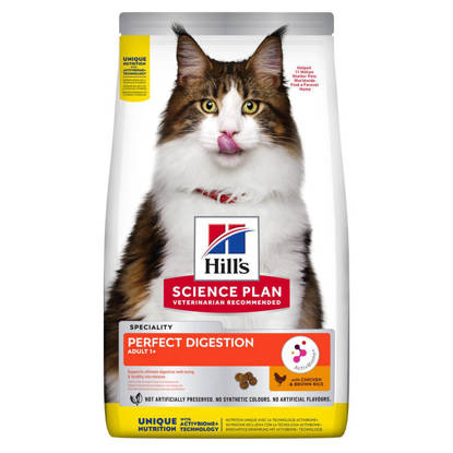 Picture of Hill's Science Plan Perfect Digestion Adult Medium Cat Food with Chicken & Brown Rice 7kg