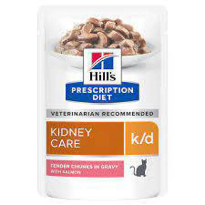 Picture of Hills Prescription Diet K/D Feline Salmon Pouches 12 x 85g