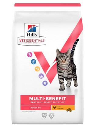 Picture of Hill's Vet Essentials Multi-Benefit 1-6 Adult Cat Dry Food with Chicken - 1.5kg