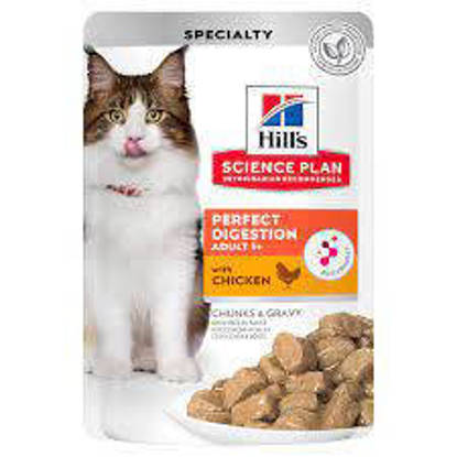 Picture of Hill's Science Plan Perfect Digestion Adult Cat Food with Chicken Pouch 12x85g