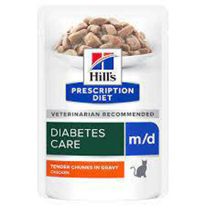 Picture of Hill's Prescription Diet m/d Diabetes Care Wet Cat Food with Chicken 4(12 x 85g) Pouch
