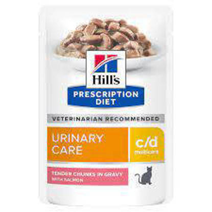 Picture of Hills C/D Multicare Cat Food Urinary Stress Pouches Salmon 12 x 85g