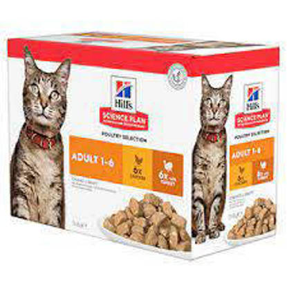 Picture of Hills Adult Feline Poultry Multi-pack Pouches 12 x 85g