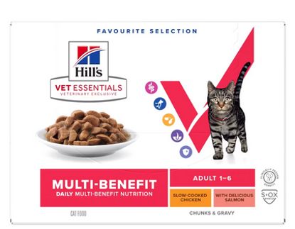 Picture of Hill s VET ESSENTIALS MULTI-BENEFIT Mature Adult  7+ Wet Cat Food Salmon 12x85g
