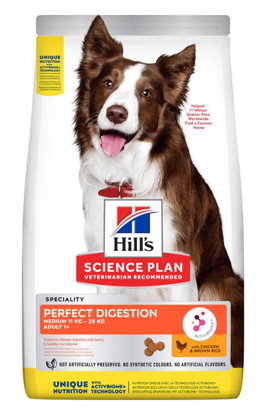 Picture of Hill's Science Plan Perfect Digestion Adult Medium Dog Food with Chicken & Brown Rice 2.5kg