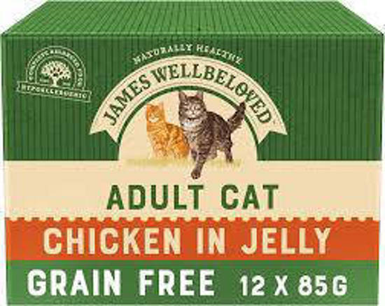 Picture of James Wellbeloved Chicken Adult Jelly Pouch Gluten Free Cat Food - 48 x 85g