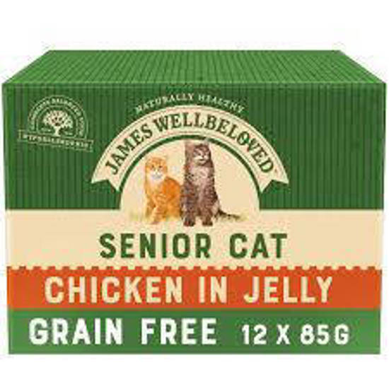 Picture of James Wellbeloved Chicken Senior Jelly Pouch Gluten Free Cat Food - 48 x 85g